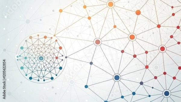 Obraz Interconnected Networks Illustrate Data Flow Dynamics