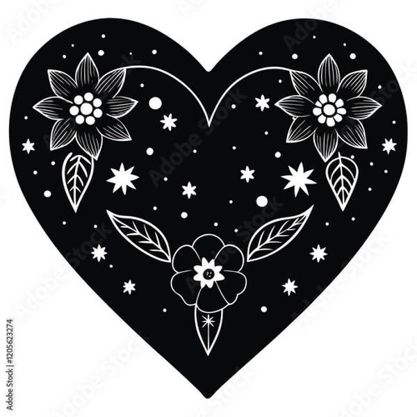 Fototapeta heart with flowers