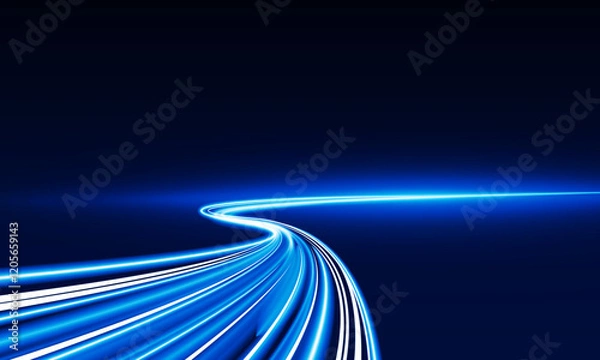 Fototapeta Abstract speed Business Start up launching product with Electric car and city concept Hitech communication concept innovation background,  vector design