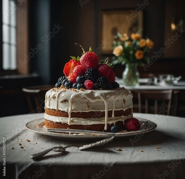 Obraz cake with strawberry
