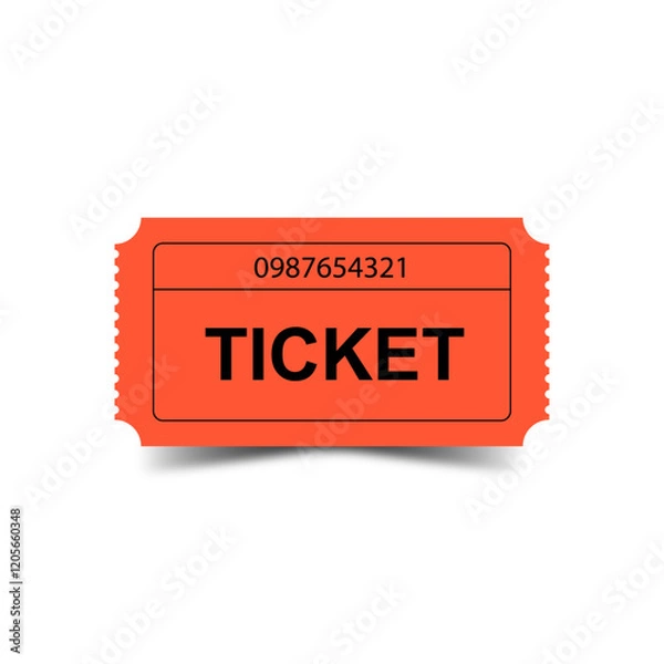 Fototapeta Professional, classic light red ticket for entry or any other needs