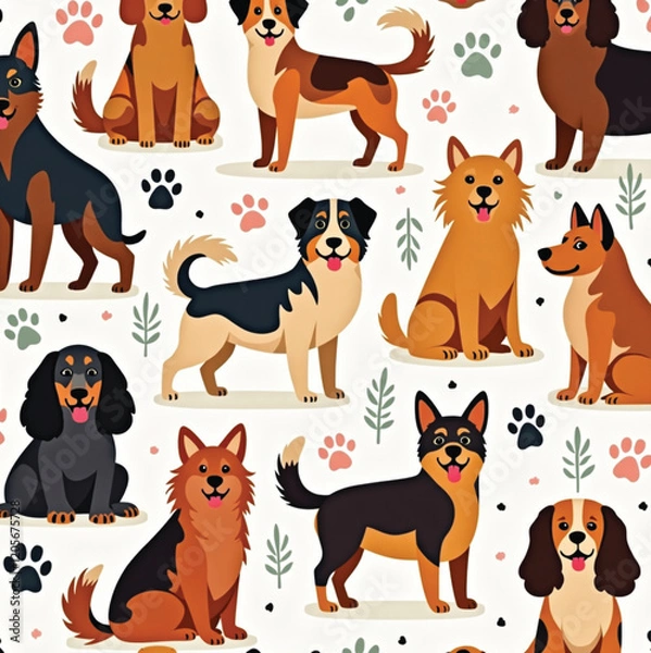 Obraz seamless pattern with dogs