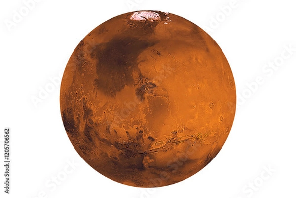 Fototapeta Planet Mars isolated on white background. Elements of this image furnished by NASA