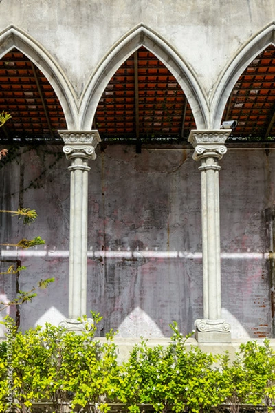 Obraz wall ,pole and eaves stucco architecture