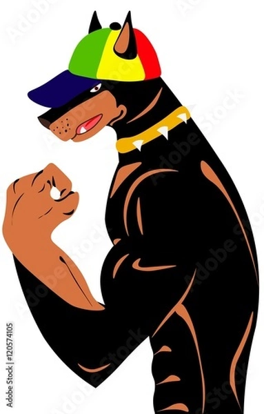 Obraz сильный доберман