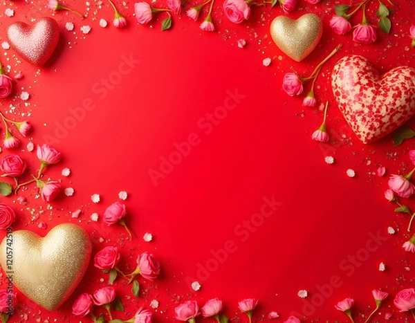 Fototapeta Background of red valentine