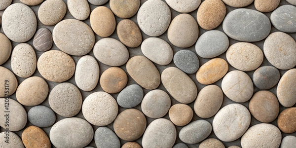 Obraz Round small Pebbles stone texture top view background