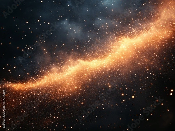 Fototapeta A mesmerizing cosmic scene depicting a swirling galaxy filled with stars and dust.