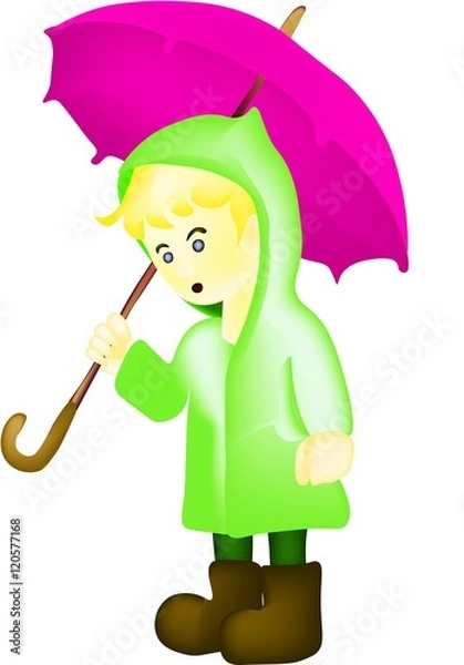 Obraz мальчик под зонтом