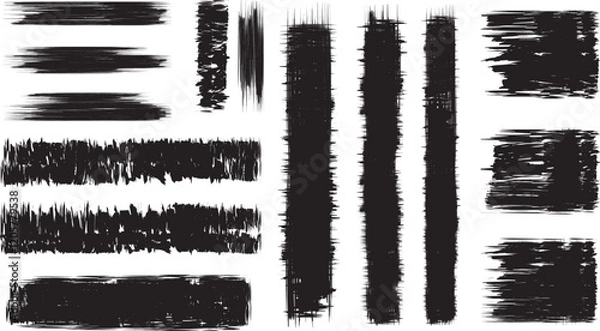 Obraz black brush strock set 