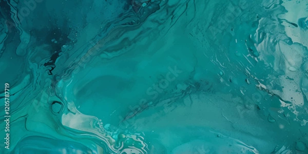 Fototapeta Beautiful soft blue sea water, ocean wave background. Soft blue and white hand printed creative marble texture ocean background.
