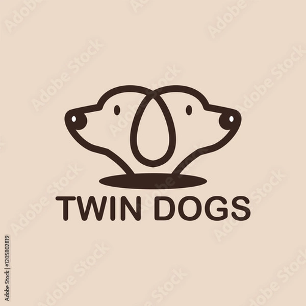Fototapeta Simple vector dog logo illustration