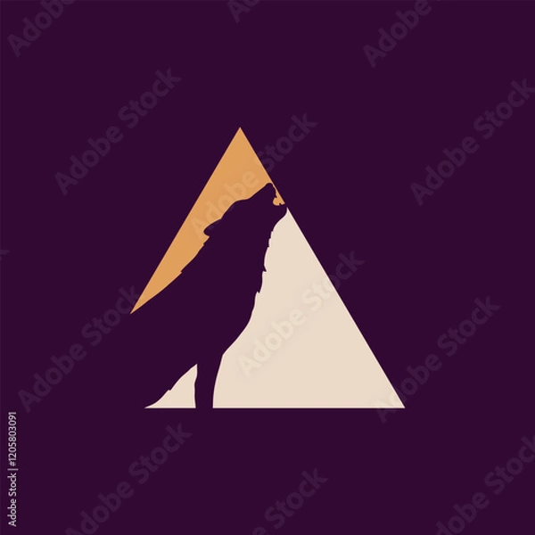 Fototapeta Simple vector dog logo illustration