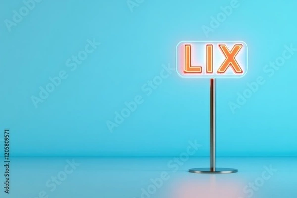 Fototapeta minimalist cartoon scoreboard icon displaying lix with bold holographic gradient colors in 3d emoji render