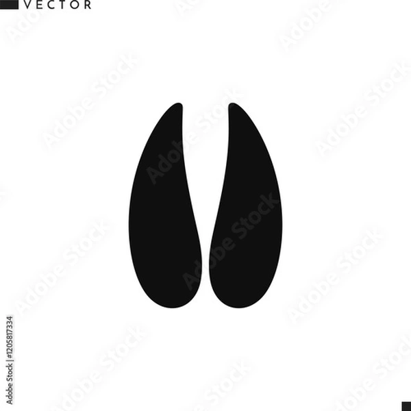 Obraz Deer footprint vector. Animal footprint silhouette. Reindeer paw print icon  