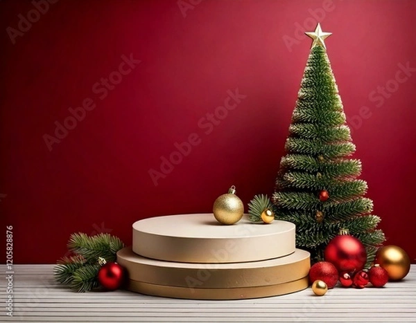 Obraz Christmas backgrounds with podium