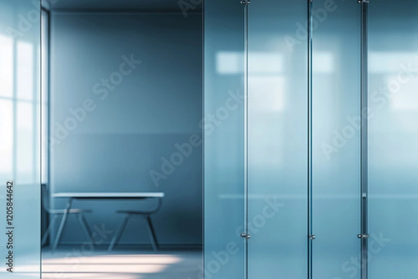 Fototapeta transparency  blurry glass office window partition background