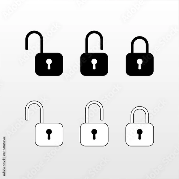 Obraz Unlock and Lock Icons Set