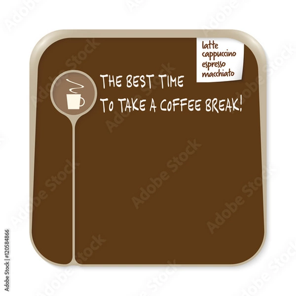 Fototapeta Brown box for fill your text with cup of coffee and the words th