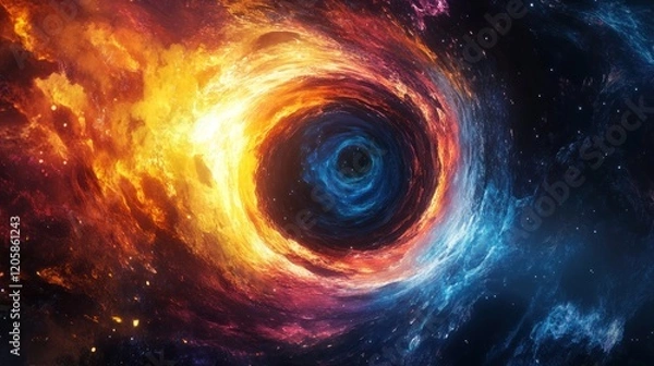 Fototapeta Swirling colors create a mesmerizing cosmic whirlpool.