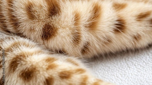 Obraz Close-up of soft, fluffy fur with brown spot pattern