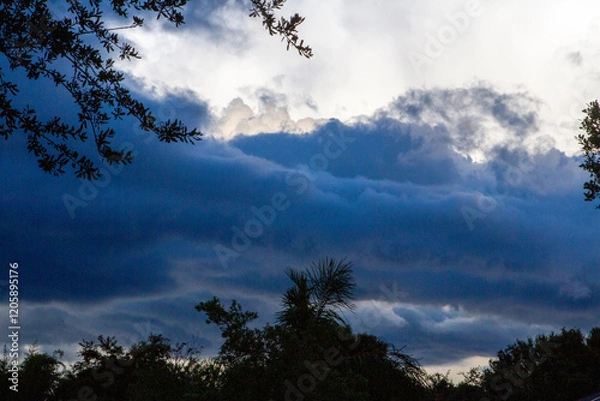 Obraz Cloudy Skies in a Tropical Setting