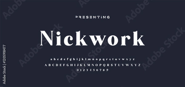 Obraz premium luxury elegant alphabet letters and numbers. Elegant wedding typography classic serif font decorative vintage retro. Creative vector illustration