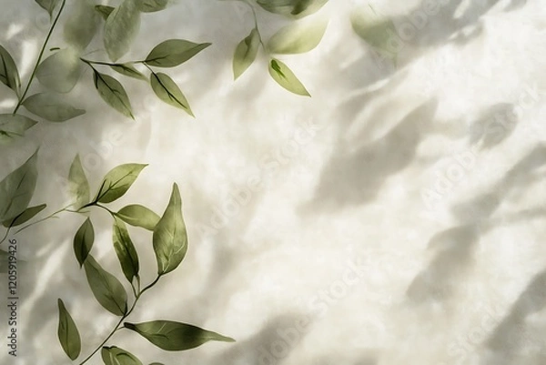 Fototapeta Seamless Decorative Rice Paper with Botanical Plant Motifs Natural and Eco-Friendly Design for Backgrounds