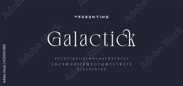 Fototapeta Premium luxury elegant alphabet letters and numbers. Elegant wedding typography classic serif font decorative vintage retro. Creative vector illustration