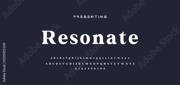 Obraz Premium luxury elegant alphabet letters and numbers. Elegant wedding typography classic serif font decorative vintage retro. Creative vector illustration