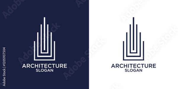 Fototapeta Real Estate Logo. Luxury Logo. Construction Architecture Building Logo Design Template Element