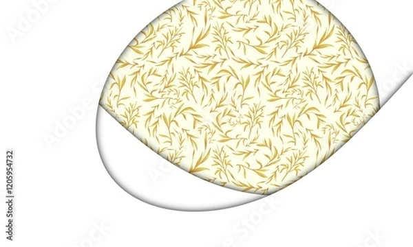 Fototapeta golden leaves background design. presentation and power point design concept with typography space area. natural, luxury,  tropical, floral and decoration themes