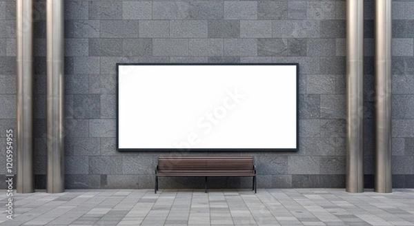 Obraz Billboard sign mockup in the urban environment, blank space to display your advertising or branding campaign.
