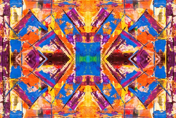 Fototapeta Kaleidoscopic Abstract Art with Vibrant Multicolor Patterns and Intricate Swirl Designs