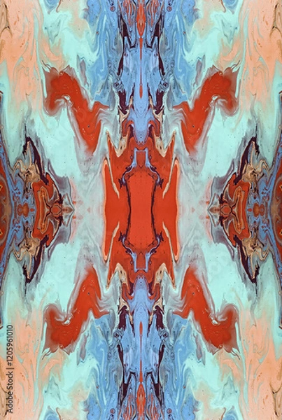 Fototapeta Kaleidoscopic Abstract Art with Vibrant Multicolor Patterns and Intricate Swirl Designs