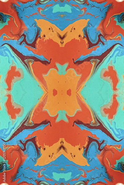 Fototapeta Kaleidoscopic Abstract Art with Vibrant Multicolor Patterns and Intricate Swirl Designs