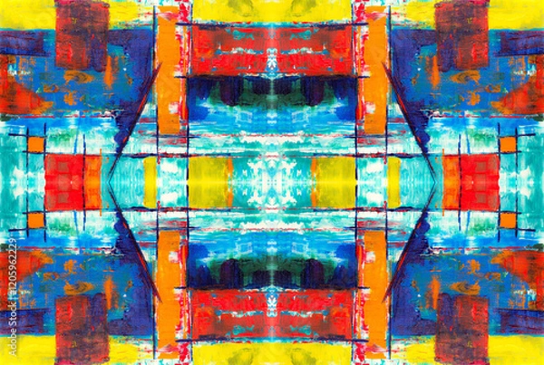 Fototapeta Kaleidoscopic Abstract Art with Vibrant Multicolor Patterns and Intricate Swirl Designs