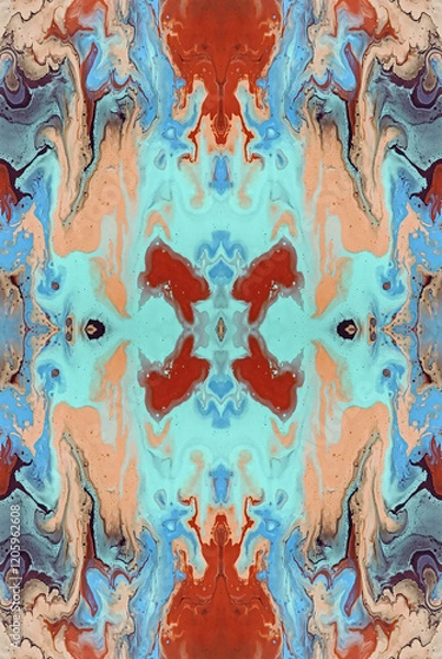 Fototapeta Kaleidoscopic Abstract Art with Vibrant Multicolor Patterns and Intricate Swirl Designs