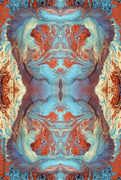 Fototapeta Kaleidoscopic Abstract Art with Vibrant Multicolor Patterns and Intricate Swirl Designs