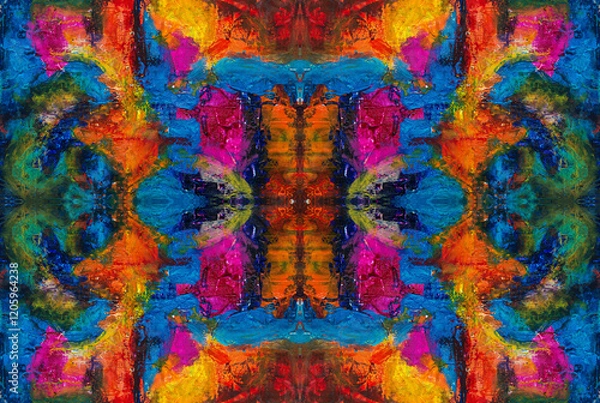 Fototapeta Kaleidoscopic Abstract Art with Vibrant Multicolor Patterns and Intricate Swirl Designs