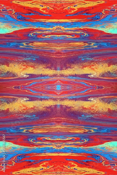 Fototapeta Kaleidoscopic Abstract Art with Vibrant Multicolor Patterns and Intricate Swirl Designs