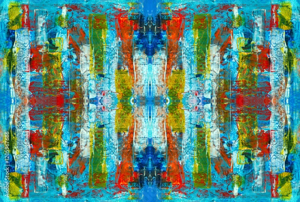 Obraz Kaleidoscopic Abstract Art with Vibrant Multicolor Patterns and Intricate Swirl Designs