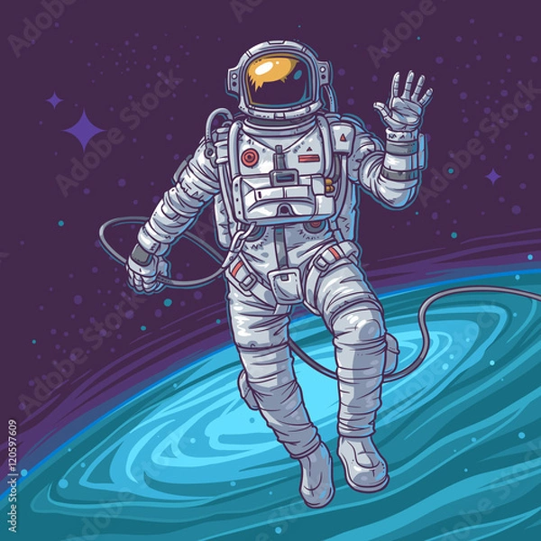 Fototapeta Vector illustration cosmonaut