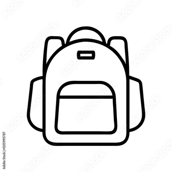 Fototapeta plain backpack icon, plain backpack line art - simple line art of plain backpack, perfect for plain backpack logos and icons
