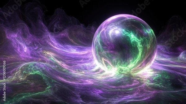 Obraz A vibrant 3D plasma cloud with colors.