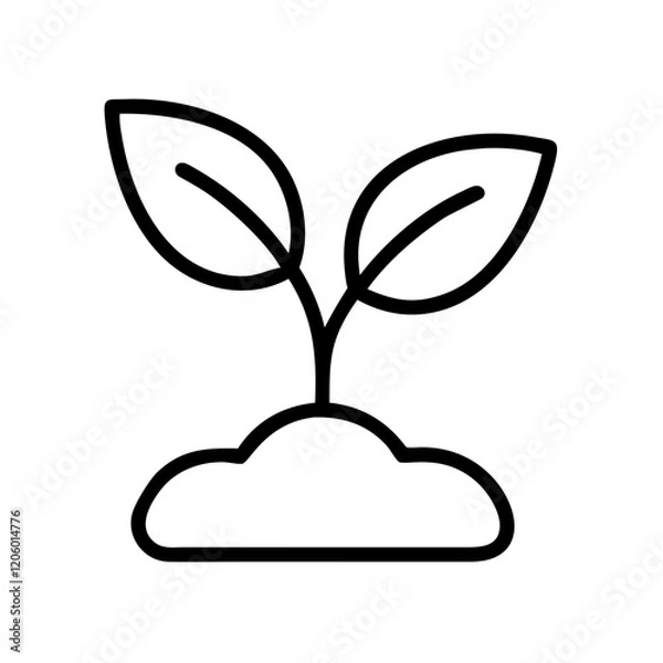 Fototapeta sprout icon, sprout line art - simple line art of sprout, perfect for sprout logos and icons