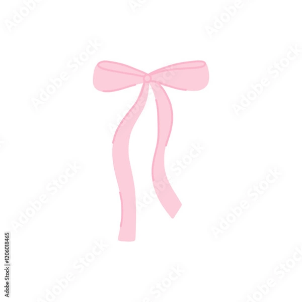 Fototapeta Elegant pink ribbon bow design perfect for festive decorations and gift wrapping