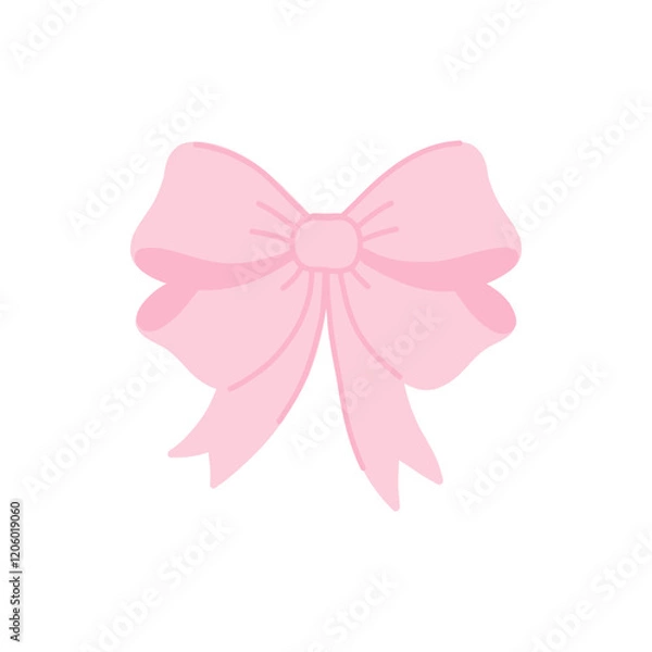 Fototapeta Elegant pink ribbon bow design perfect for festive decorations and gift wrapping