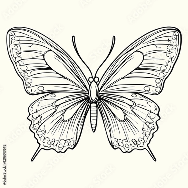 Fototapeta Butterfly Line Art Drawing Elegant and Minimalist Butterfly Sketches for Art, Design, and Nature-Inspired Projects