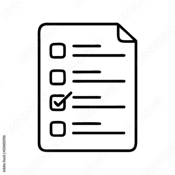 Obraz task list icon, task list line art - simple line art of task list, perfect for task list logos and icons